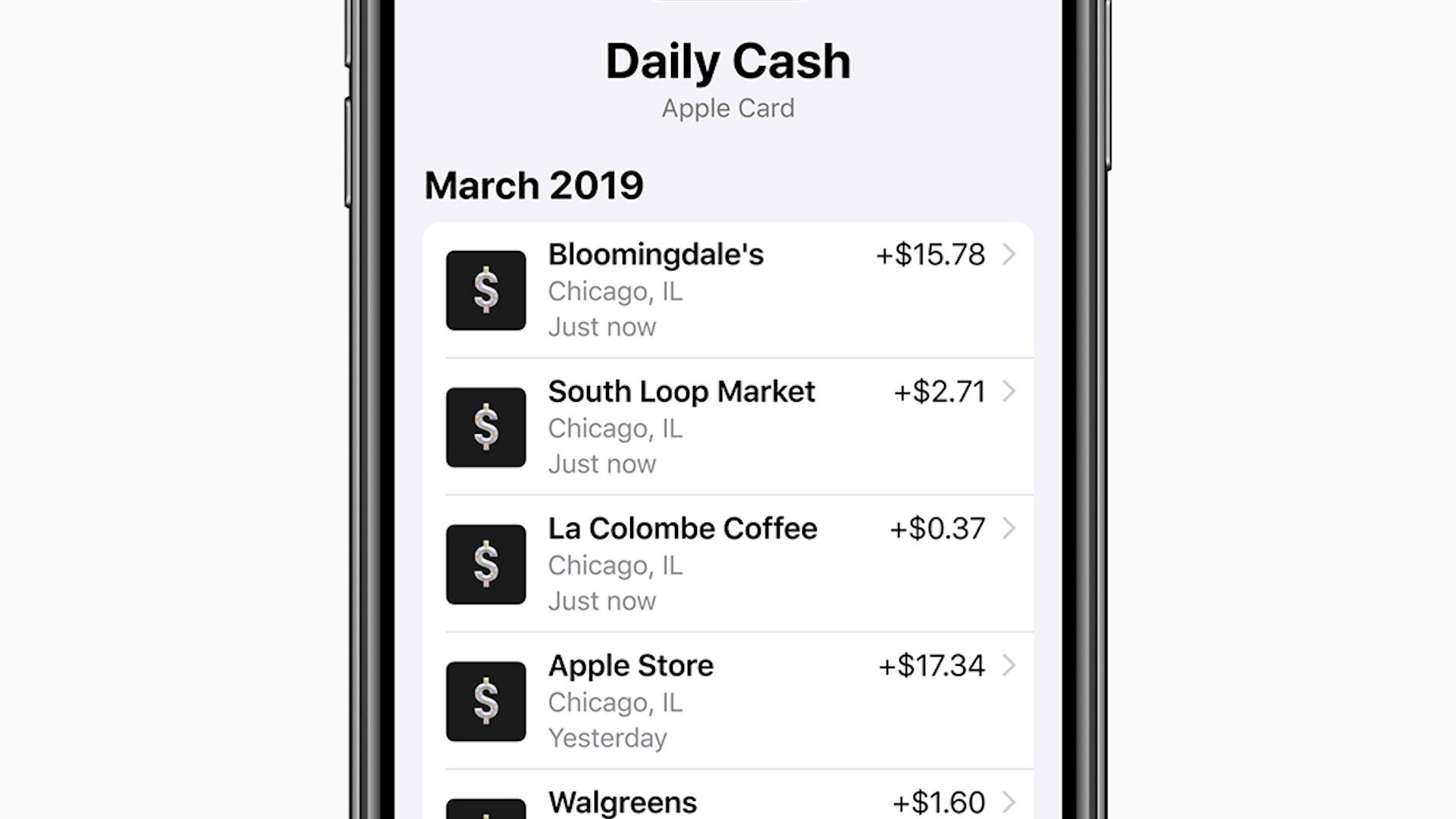 Appleカードはキャッシュバックを採用
